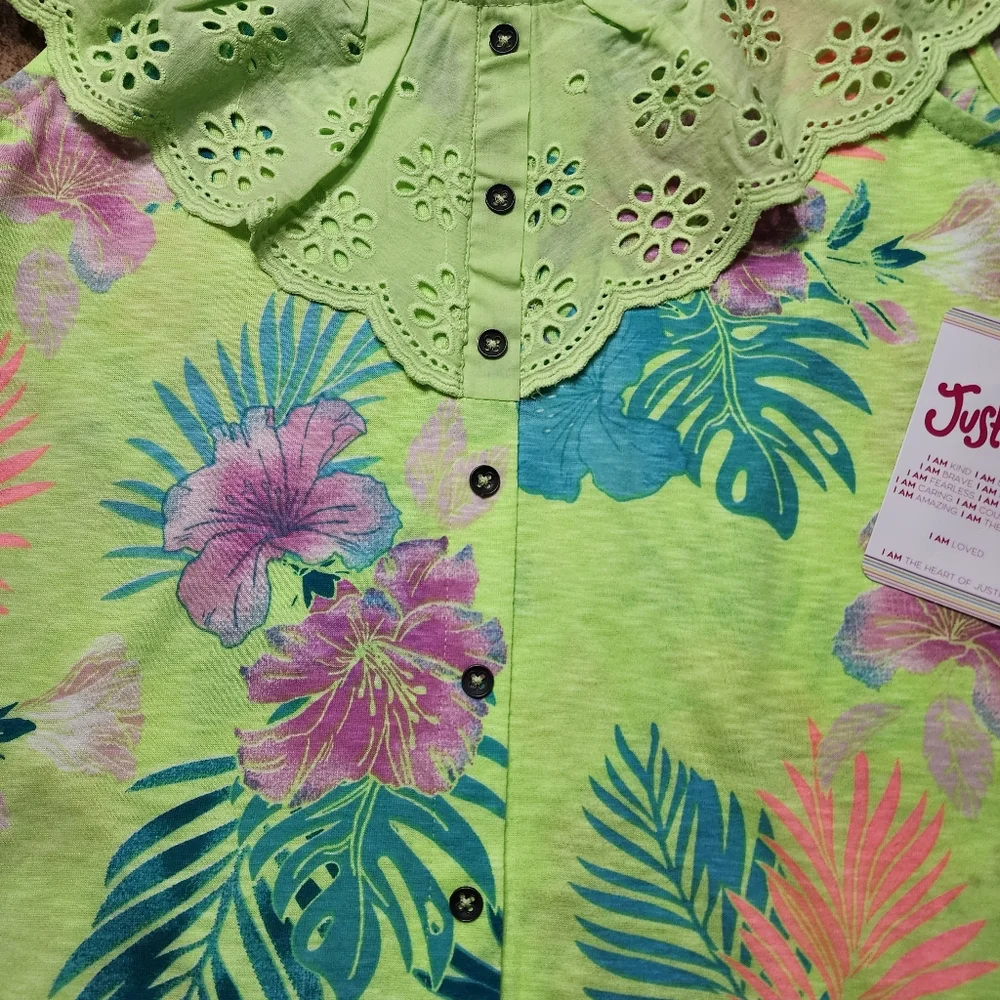 Girls Justice Ruffled Tank Sz L(12-14) NWT